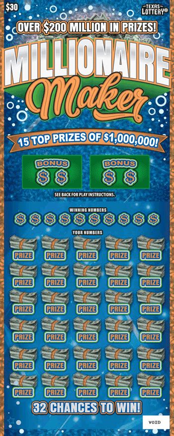 millionaire maker scratch card|Texas Lottery .